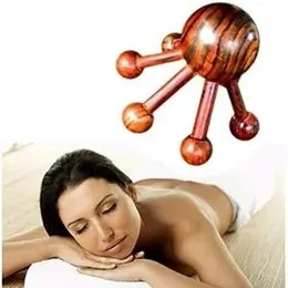 Spider-Shape 6 Legs Full Body Wooden Massager Handheld Stick for Muscle Cellulite Trigger Point Rosewood Thailand