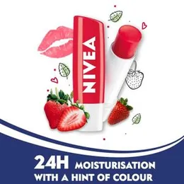 NIVEA Lip Balm Fruity Shine Strawberry â 4.8g | Moisturizing & Glossy Lip Care