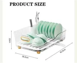 Transparent Acrylic Dish Drainer Rack