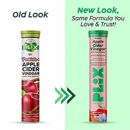 PLIX - THE PLANT FIX Probiotics+ Apple Cider Vinegar Effervescent Tablets | Supports Digestion, Improves Gut Health & Metabolism | With 10bn CFU | 15