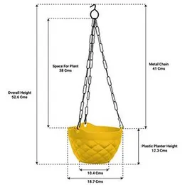 TrustBasket Diamond Hanging Basket Mixed Colours (Set of 5)-Multicolour Hanging Basket,Hanging Flower Basket/Balcony Indoor,Outdoor Hanging (FROM INDI