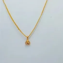 Gold Plated 2mm Bismarck Chain With Heart and White Stone Pendent For Women.