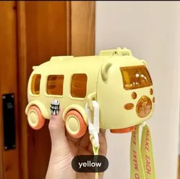 Cartoon Bus Straw Cup Cute Large Capacity Outdoors Car Water Cup Children Drinkware Bounce Straw Kettle