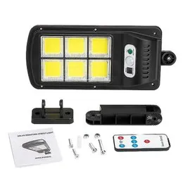 Solar Motion Sensor Wall Light- 6 COB Outdoor Street- Remote LED Light