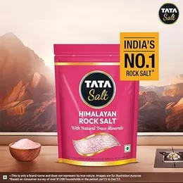 Tata Salt Himalayan Rock Salt, Premium Sendha Namak, with Natural Trace Minerals, 1kg Pouch