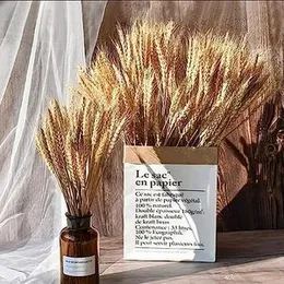 EKAM Decor Natural Dried Ear of Wheat Grain Flowers for Decoration - 50 Stems