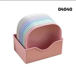 Square BPA-Free Plastic Serving Plates â 10 Pcs Colorful Snacks & Breakfast Plate Set with Stand