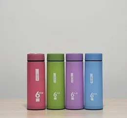 6oup Portable Glass Water Bottle Tumbler 450ml Leakproof Protective Shell Heat Resistant