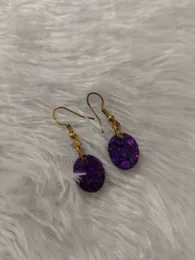 Small Oval Resin Glitter Earrings