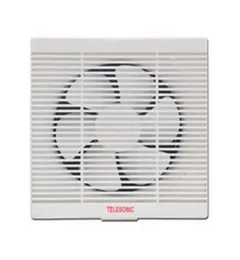 Telesonic Exhaust Fan Deluxe 6 Inch 35W High Speed Ventilation Wall Mount Safety Grill Quiet Operation