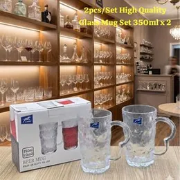 350ml x 2 2pcs/Set High Quality Glass Mug Set
