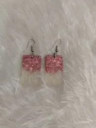Resin Glitter Dangle Earrings
