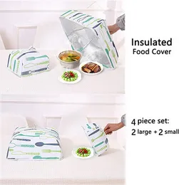 Aluminum Insulated Food Covers Anti-dust Heat Preservation Anti Fly Mosquito Kitchen Lid Foldable Cover for Hot Food Food Dish Insulation Cover Random