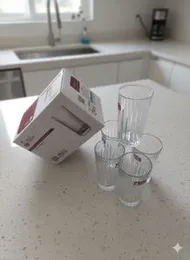 Red Cherry Drinking Glasses Set â 6 pcs, 270ml Each, Stylish Glassware for Home & Parties