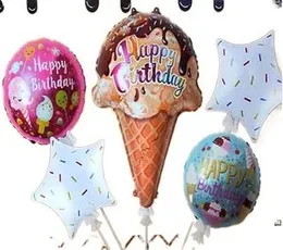 5 Pcs Foil Balloons Ice Cream Birthday Party