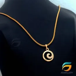 Gold Plated Chain With Pendant 18/24 inch 02MM Fox Chain with Medium Derana Pendant Necklace for Ladies & Girl.