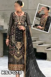 Classic Black Embroidered Lawn Suit