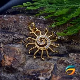 Gold Plated Medium Derana Sun Pendant For Ladies Fashion Stylish Rich Look Pendant For Women.