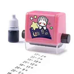 Roller Digital Teaching Stamp, Addition and Subtraction Number Rolling Stamp, 1-100 Teaching Math Practice Questions, for Preschool Kindergarten Home 