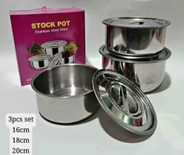 My Home 3pcs stockpot set stainless steel stockpots
