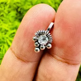 Silver Color Traditional Non-Piercing Nose Pin for Women & Girls – Beautiful Nose Ring