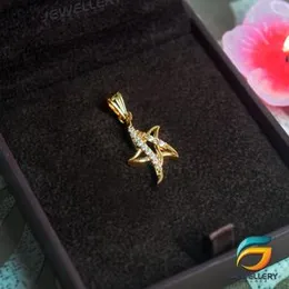 Gold Plated A Star Theme Pendant Fashion and Stylish Design For Ladies.