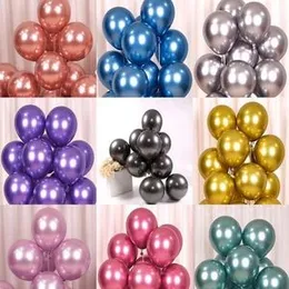 10 Inches Chrome Metallic Multi Color Balloon (10) Packet Birthday Decoration