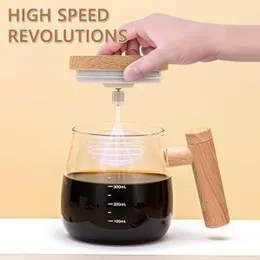 Self Stirring Coffee Mug - Electric High Speed Mixing Cup, 400ml Self Stirring Coffee Mug with Lid, High Borosilicate Glass Mug Home Office for Coffee