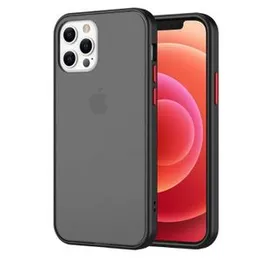 Gingle Series Black For iPhone 12 Pro Anti-Knock Armor Protective Cover Translucent Matte Hard Phone Case
