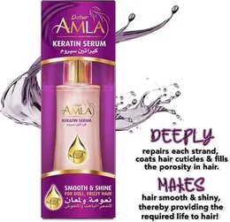 Dabur Amla Smooth & Shine Keratin Serum | Anti Frizz, Repair Treatment, Heat Protectant Formula | For Shine & Glossy Hair - 50 ml