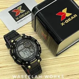 Stylish X-Gear Watch - Digital Sport Watch for Men Boys Gift - Water Resistant Cool Watches with Time, Day, Alarm, Light and More with Case