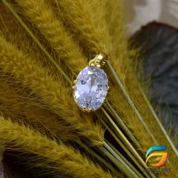 Gold Plated Pendant Stylish White Oval Shape Stone Pendant Rich Look For Women and Girls.