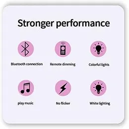 Ceiling Light with Bluetooth Speaker, 40 W E27 Bluetooth Crystal Magic Ball Music Light Remote Control RGB LED Foldable Lamp