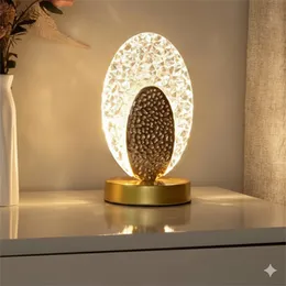 Golden Crystal Rechargeable Table Lamp