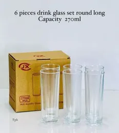 270ml-6pcs round long drink glass set