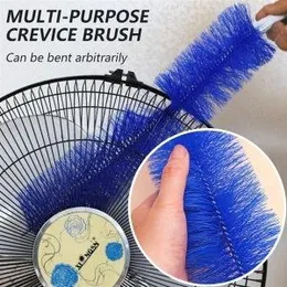 Flexible Fan Dusting Brush, Non-Disassembly Fan Cleaning Brush, Bendable Multi-Purpose Crevice Brush, Microfiber Duster, for Sewer, Screen Window, Bli