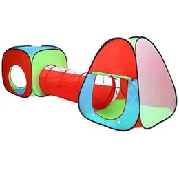 3-Piece Childrenâs Playhouse Set | Indoor & Outdoor Tent, Ball Pit & Adventure Tunnel