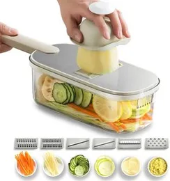 Multifunctional Vegetable Slicer - 5 Stainless Steel Blades Kitchen Chopper, Durable Stainless Steel Food Prep Tool