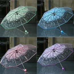 Transparent Foldable Umbrella Flower Design Umbrella