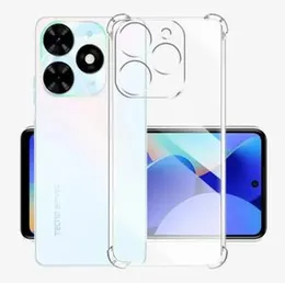 Infinix Smart 8 / GO 2024 / POP 8 Back Cover Shockproof Transparent Soft TPU Silicone Protector Phone Case with Shock Absorption Bumper Corners