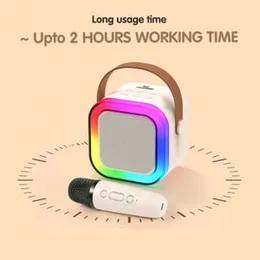 Rechargeable Karaoke Mic with Speaker for Singing | Wireless Mini Portable Bluetooth Speaker with Microphone & LED Lights | Cute Birthday Gift for Kid