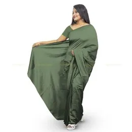 Hunter Green Vichithra Satin Plain