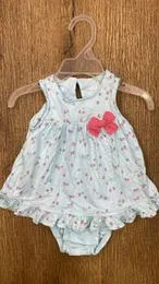 Child Of Mine Baby Girl Short Sleeve Sunsuit Dress- Ribbon