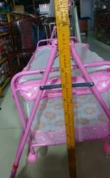 Baby cradle bed, multifunctional baby rocking bed, baby hammock swing with 4 wheels, baby cradle with mosquito net BS203|.