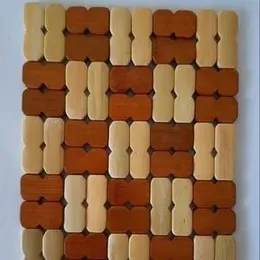 Square Brown Bamboo Coaster/heat Insulation Pad - 16 X 16 Cm For Home