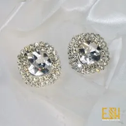 Silver Plated Box Two-Line Earrings with Stones (Any Colour) for Women & Girls