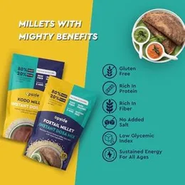 Upside Health Millet Instant Dosa Mix-Sprouted Millet (Pack of 4, 48 Dosas) | Kodo & Foxtail Millet | High Protein Dosa | Instant Dosa | No Salt -