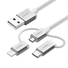 UGREEN MFi Certification 3-in-1 USB-A 2.0 Multifunction 1.5 Meter Cable with Braid â US186 - 50203