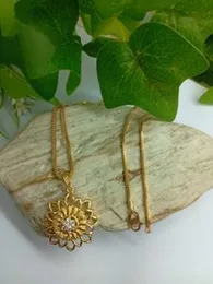 Flex Gold-Plated Sunflower Pendant with chain