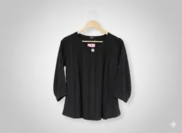 Trendy Womenâs Casual Long Sleeve Short Top | Minimal Design with Textured Fabric